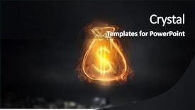  Presentation with media - Beautiful PPT theme featuring glowing currency sign mixed media backdrop and a  colored foreground