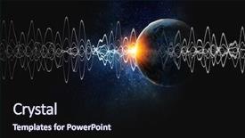  Presentation with sound - Beautiful presentation theme featuring glowing earth soundwaves - modern technology of sound backdrop and a  colored foreground