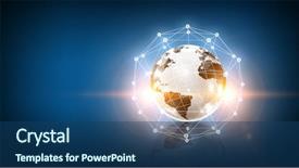  Presentation with repairer sound technology - Colorful PPT theme enhanced with glowing earth soundwaves - modern technology of sound backdrop and a  colored foreground