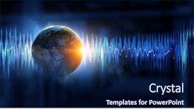  Presentation with sound - Audience pleasing slides consisting of glowing earth soundwaves - modern technology of sound backdrop and a  colored foreground