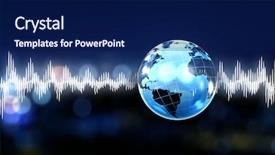  Presentation with sound - Presentation enhanced with glowing earth soundwaves - modern technology of sound background and a  colored foreground