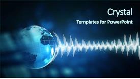  Presentation with repairer sound technology - Presentation enhanced with glowing earth soundwaves - modern technology of sound background and a  colored foreground