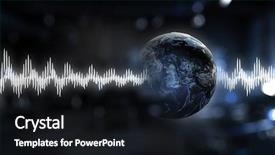  Presentation with sound wave physics technology - Amazing PPT layouts having glowing earth soundwaves - modern technology of sound backdrop and a  colored foreground