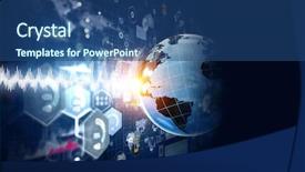  Presentation with sound - Presentation theme with glowing earth soundwaves - modern technology of sound background and a  colored foreground