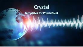  Presentation with sound wave physics technology - Colorful presentation enhanced with glowing earth soundwaves - modern technology of sound backdrop and a  colored foreground
