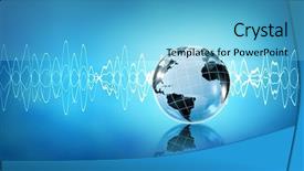  Presentation with sound wave physics technology - Audience pleasing presentation theme consisting of glowing earth soundwaves - modern technology of sound backdrop and a light blue colored foreground