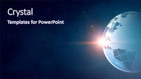  Presentation with repairer sound technology - Amazing PPT theme having glowing earth soundwaves - modern technology of sound backdrop and a  colored foreground