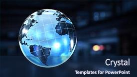  Presentation with repairer sound technology - Beautiful presentation theme featuring glowing earth soundwaves - modern technology of sound backdrop and a navy blue colored foreground