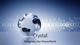  Presentation with sound - Beautiful presentation theme featuring glowing earth soundwaves - modern technology of sound backdrop and a light blue colored foreground