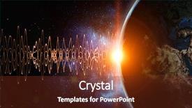  Presentation with sound - Slides with glowing earth soundwaves - modern technology of sound background and a tawny brown colored foreground