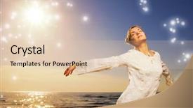  Presentation with sensuality woman black angel relaxing - Slides consisting of glowing face - beautiful young woman relaxing near background and a lemonade colored foreground