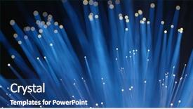  Presentation with light blue color - Presentation design featuring glowing fiber optics strands light background and a ocean colored foreground