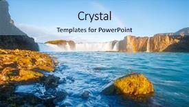  Presentation with river valley - Beautiful PPT theme featuring glowing filter discover the world backdrop and a light blue colored foreground