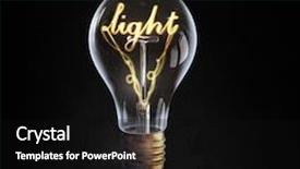  Presentation with glowing light bulb light bulb - Cool new PPT layouts with glowing glass light bulb with word light inside backdrop and a black colored foreground