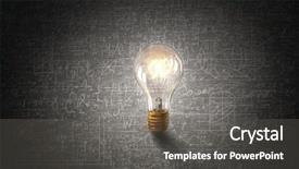  Presentation with glowing light bulb light bulb - Audience pleasing presentation consisting of glowing glass light bulb backdrop and a gray colored foreground