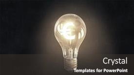  Presentation with glowing light bulb light bulb - Audience pleasing slide deck consisting of glowing glass light bulb and business sketches at dark background backdrop and a dark gray colored foreground