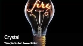  Presentation with glowing light bulb light bulb - Slide deck featuring electric fire - glowing glass light bulb background and a black colored foreground