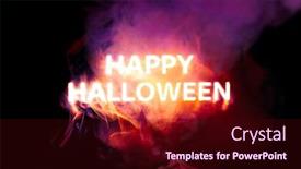 Presentation with halloween - Presentation consisting of glowing-happy-halloween-text-burning background and a wine colored foreground