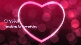  Presentation with glowing lights - PPT theme having glowing heart shape with bokeh background and a  colored foreground