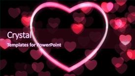  Presentation with glowing lights - Theme with glowing heart shape with bokeh background and a wine colored foreground