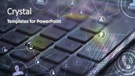  Presentation with social - PPT theme having glowing icons social networking background and a dark gray colored foreground