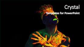  Presentation with light fire - Slide deck consisting of glowing in ultraviolet light - fire background and a  colored foreground