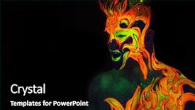  Presentation with light fire - Cool new theme with glowing in ultraviolet light - fire backdrop and a  colored foreground
