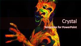  Presentation with light fire - Beautiful presentation featuring glowing in ultraviolet light - fire backdrop and a  colored foreground
