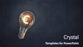  Presentation with glowing light bulb light bulb - Colorful slide set enhanced with glowing light bulb with euro backdrop and a wine colored foreground