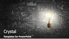  Presentation with great idea - Theme featuring glowing lightbulb - great idea for success mixed background and a dark gray colored foreground