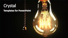  Presentation with glowing light bulb light bulb - Cool new presentation theme with glowing lightbulb - light bulb on black background backdrop and a black colored foreground