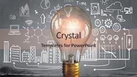  Presentation with idea - Slide set featuring glowing lights - bright idea for success mixed background and a coral colored foreground