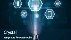  Presentation with electric cable - Amazing PPT layouts having icons coming out of electric backdrop and a navy blue colored foreground