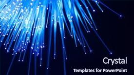  Presentation with fiber optics - Amazing PPT theme having glowing optical fibers - multicolor fiber optics backdrop and a navy blue colored foreground
