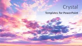  Presentation with paradise - PPT theme with glowing paradise bright horizon background and a light blue colored foreground