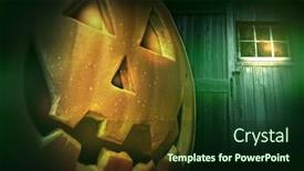 Presentation with barn - Audience pleasing presentation theme consisting of sky lantern - glowing pumpkin at night backdrop and a forest green colored foreground