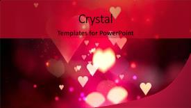  Presentation with love heart - Beautiful theme featuring glowing red hearts love background backdrop and a crimson colored foreground