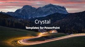  Presentation with alps - PPT layouts enhanced with glowing-road-at-the-autumn background and a navy blue colored foreground