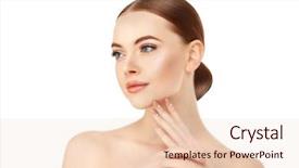  Presentation with glowing skin - PPT theme featuring glowing skin beautiful girl cosmetology background and a lemonade colored foreground