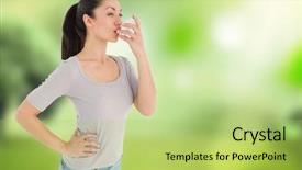  Presentation with inhaler - Theme consisting of glowing sky above field background and a yellow colored foreground