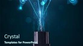  Presentation with electric cable - Beautiful theme featuring glowing social network icons on world map coming out of electric cable backdrop and a navy blue colored foreground