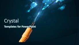  Presentation with electric cable - Presentation design consisting of glowing social network icons on world map coming out of electric cable background and a navy blue colored foreground