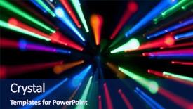  Presentation with blur - Beautiful PPT theme featuring glowing streaking - colorful blur light random pattern backdrop and a navy blue colored foreground