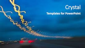  Presentation with traffic - Presentation with glowing streaking - night traffic motion background and a gray colored foreground