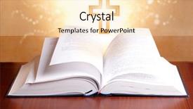  Presentation with open bible - Slide set with glowing streaking - open holy bible with peaceful background and a lemonade colored foreground
