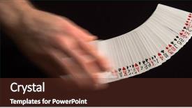  Presentation with tarot card spread reading - Presentation theme having glowing streaking - playing cards being spread background and a tawny brown colored foreground