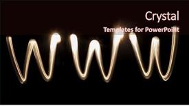  Presentation with www - Slide deck consisting of glowing streaking - www world wide web written background and a  colored foreground