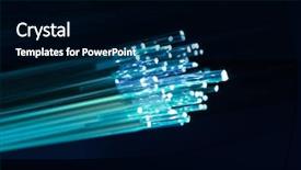  Presentation with optic - Cool new slide deck with glowing streams data - fiber optic cables backdrop and a  colored foreground