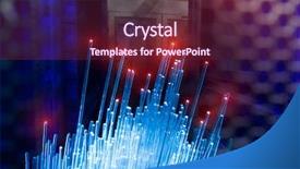  Presentation with fiber optics - Audience pleasing PPT theme consisting of glowing streams data - fiber optics cable with lights backdrop and a tawny brown colored foreground