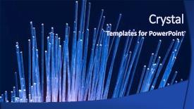  Presentation with green abstract bokeh lights - Slide set featuring glowing streams data - fiber optics cable with lights background and a navy blue colored foreground